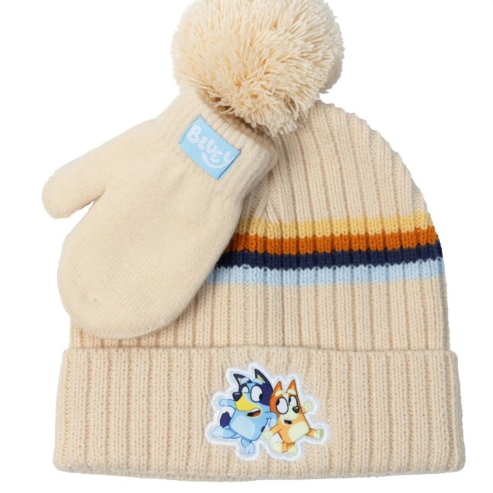 Bluey Toddler Beanie and Mitten Set